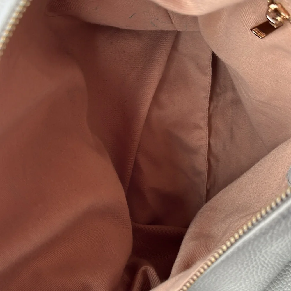 Oversized Pebbled Leather Hobo White Crossbody Handbag /Coquette Purse - Picture 9 of 9